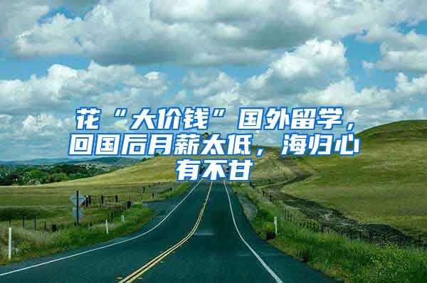 花“大价钱”国外留学，回国后月薪太低，海归心有不甘