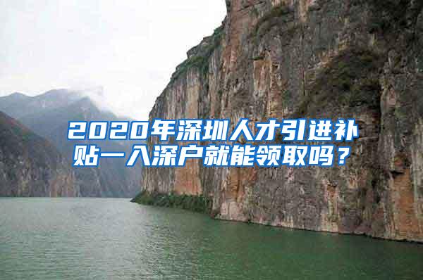 2020年深圳人才引进补贴一入深户就能领取吗？