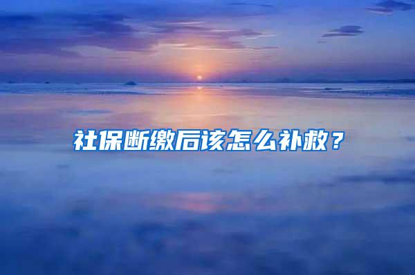 社保断缴后该怎么补救？