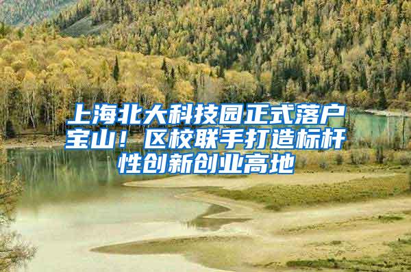 上海北大科技园正式落户宝山！区校联手打造标杆性创新创业高地