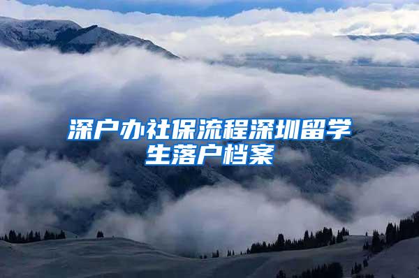 深户办社保流程深圳留学生落户档案