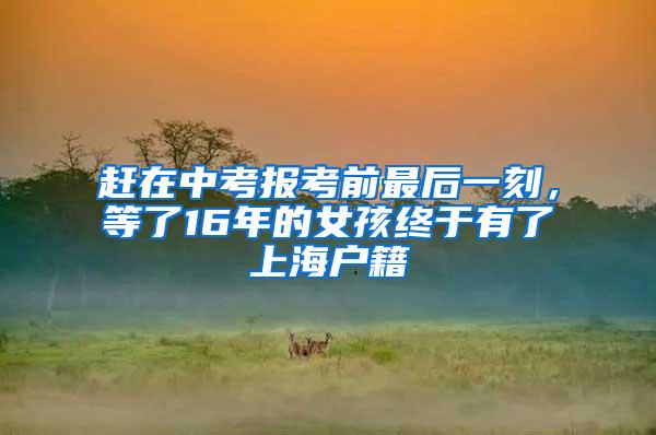 赶在中考报考前最后一刻，等了16年的女孩终于有了上海户籍