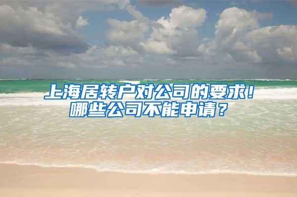 上海居转户对公司的要求！哪些公司不能申请？