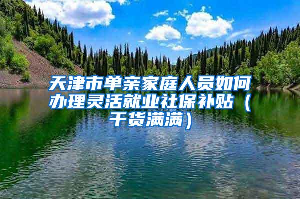 天津市单亲家庭人员如何办理灵活就业社保补贴（干货满满）