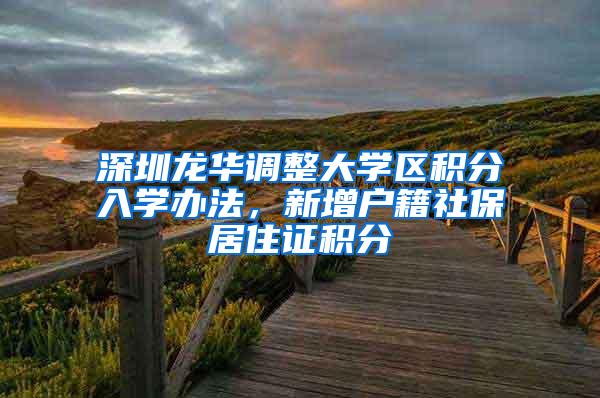 深圳龙华调整大学区积分入学办法，新增户籍社保居住证积分