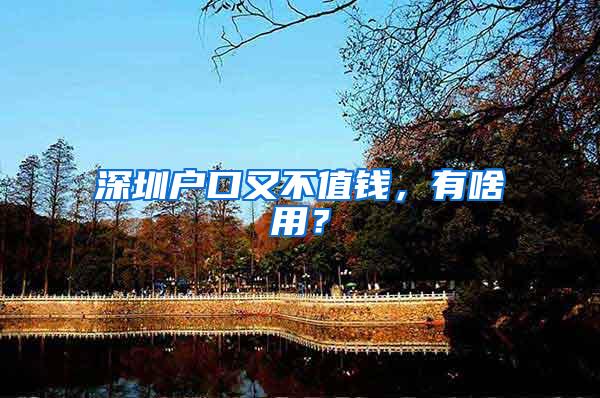 深圳户口又不值钱，有啥用？