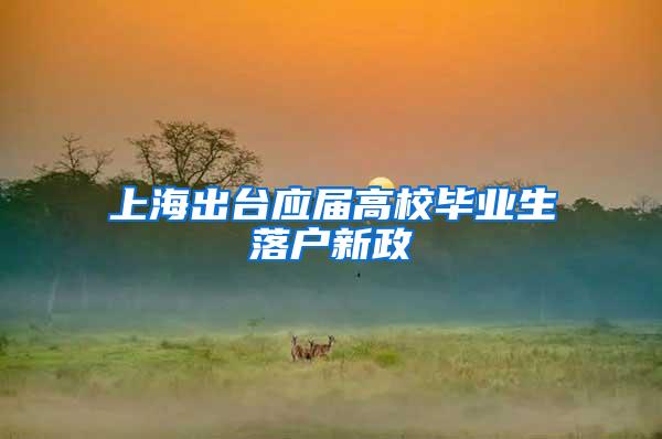 上海出台应届高校毕业生落户新政