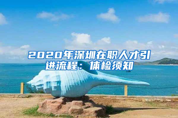 2020年深圳在职人才引进流程：体检须知