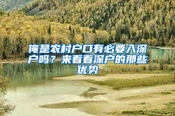 俺是农村户口有必要入深户吗？来看看深户的那些优势