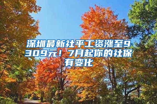 深圳最新社平工资涨至9309元！7月起你的社保有变化
