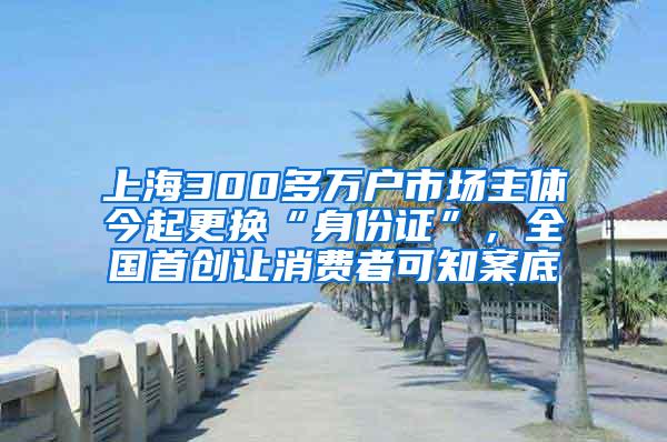 上海300多万户市场主体今起更换“身份证”，全国首创让消费者可知案底