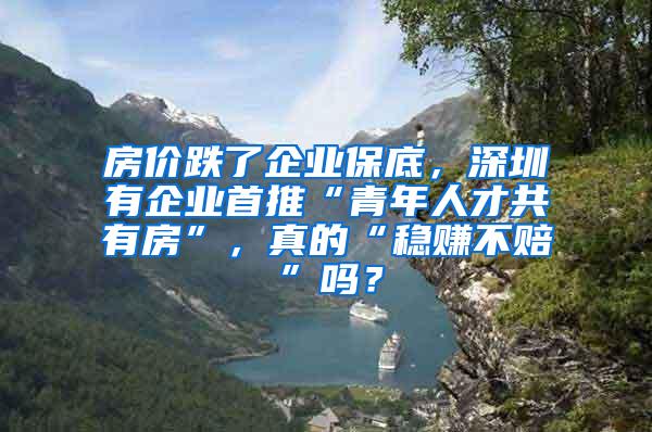 房价跌了企业保底，深圳有企业首推“青年人才共有房”，真的“稳赚不赔”吗？