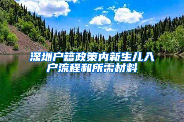 深圳户籍政策内新生儿入户流程和所需材料