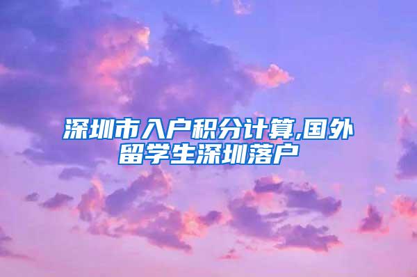 深圳市入户积分计算,国外留学生深圳落户