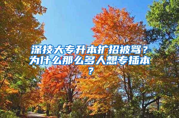 深技大专升本扩招被骂？为什么那么多人想专插本？