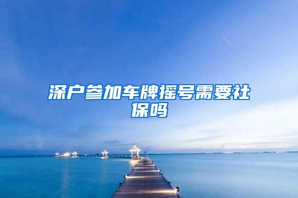 深户参加车牌摇号需要社保吗