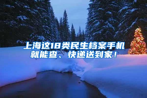上海这18类民生档案手机就能查、快递送到家！