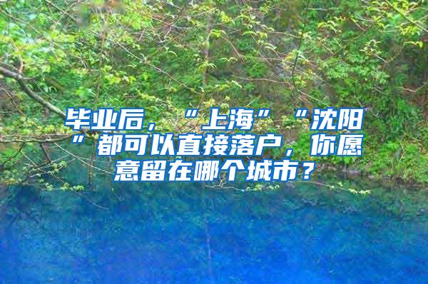 毕业后，“上海”“沈阳”都可以直接落户，你愿意留在哪个城市？