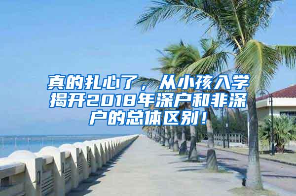 真的扎心了，从小孩入学揭开2018年深户和非深户的总体区别！
