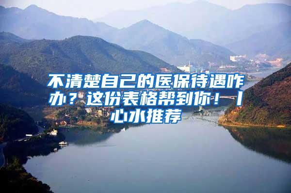不清楚自己的医保待遇咋办？这份表格帮到你！丨心水推荐