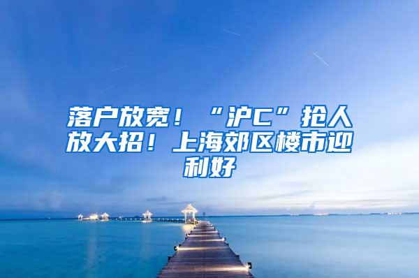 落户放宽！“沪C”抢人放大招！上海郊区楼市迎利好