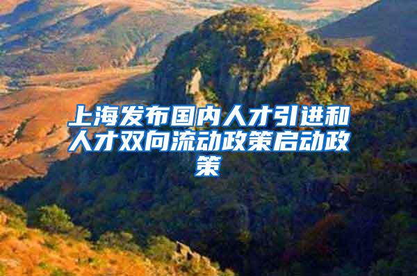 上海发布国内人才引进和人才双向流动政策启动政策