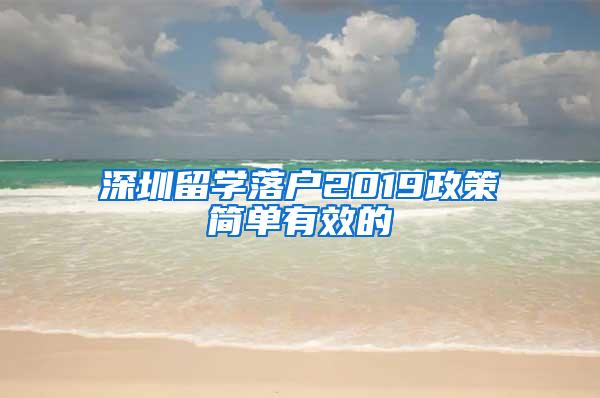 深圳留学落户2019政策简单有效的