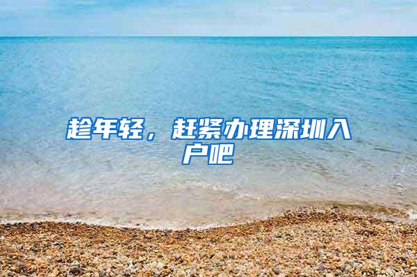 趁年轻，赶紧办理深圳入户吧