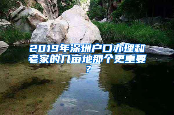 2019年深圳户口办理和老家的几亩地那个更重要？