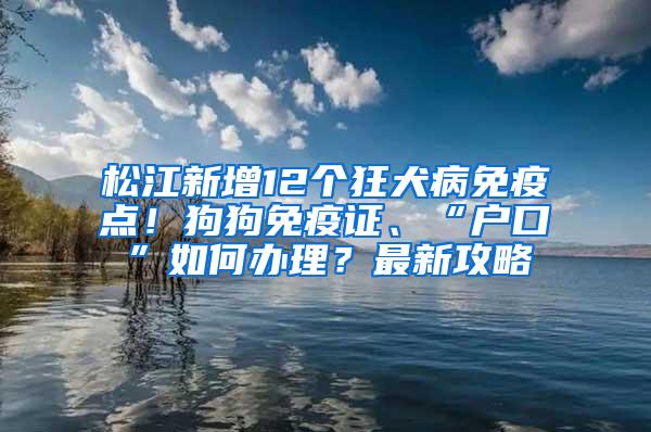 松江新增12个狂犬病免疫点！狗狗免疫证、“户口”如何办理？最新攻略→