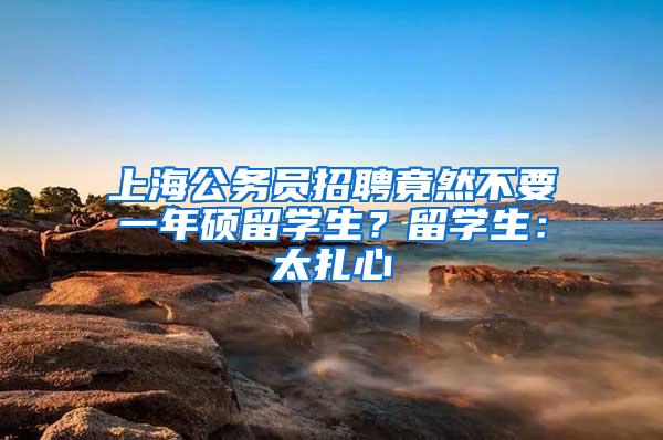 上海公务员招聘竟然不要一年硕留学生？留学生：太扎心