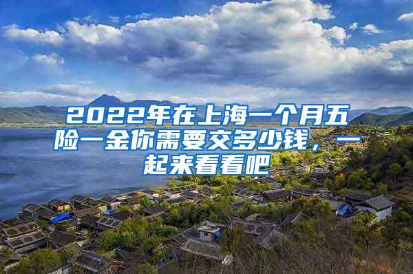 2022年在上海一个月五险一金你需要交多少钱，一起来看看吧