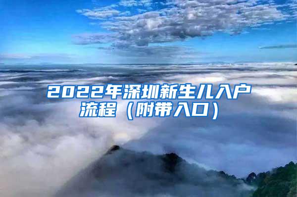 2022年深圳新生儿入户流程（附带入口）