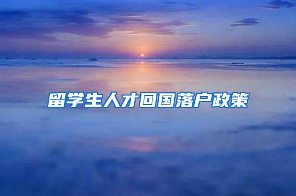 留学生人才回国落户政策