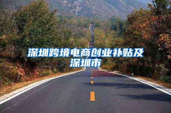 深圳跨境电商创业补贴及深圳市