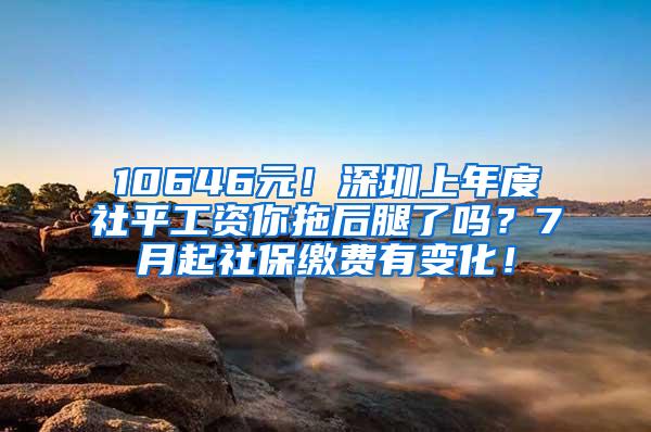 10646元！深圳上年度社平工资你拖后腿了吗？7月起社保缴费有变化！