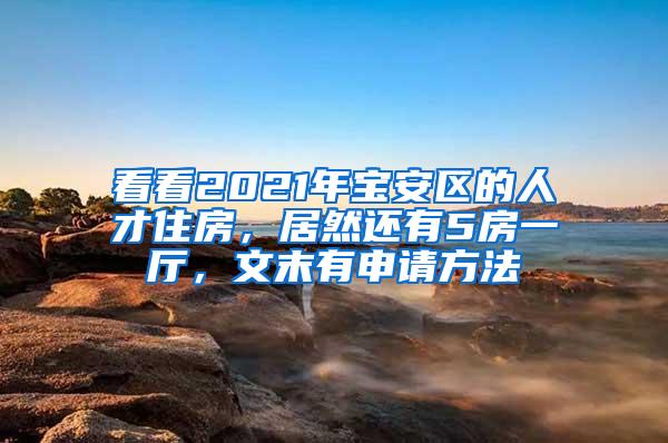 看看2021年宝安区的人才住房，居然还有5房一厅，文末有申请方法