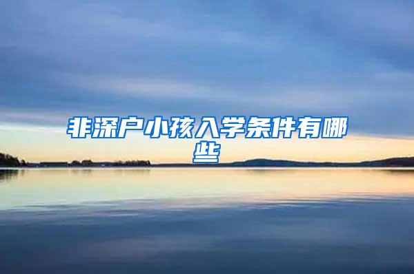 非深户小孩入学条件有哪些