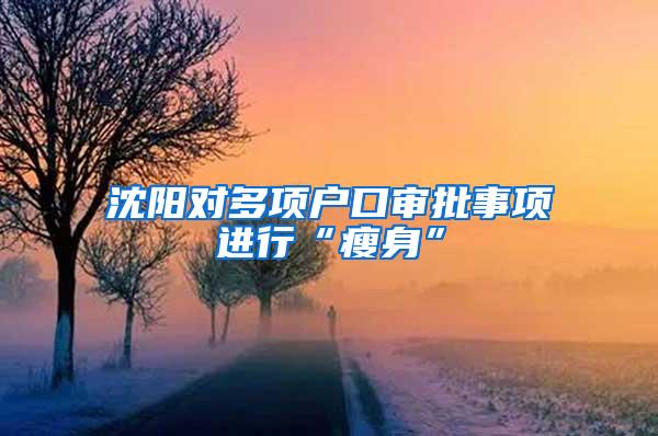 沈阳对多项户口审批事项进行“瘦身”