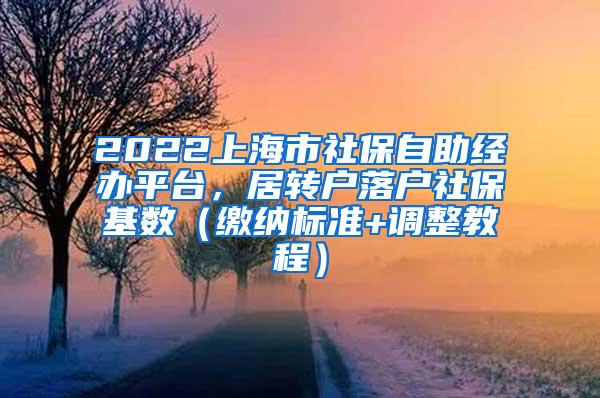 2022上海市社保自助经办平台，居转户落户社保基数（缴纳标准+调整教程）