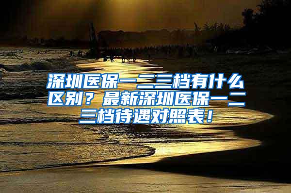 深圳医保一二三档有什么区别？最新深圳医保一二三档待遇对照表！