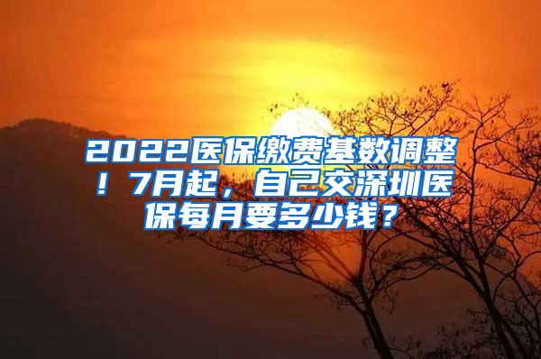 2022医保缴费基数调整！7月起，自己交深圳医保每月要多少钱？