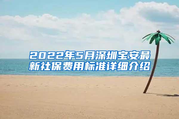 2022年5月深圳宝安最新社保费用标准详细介绍