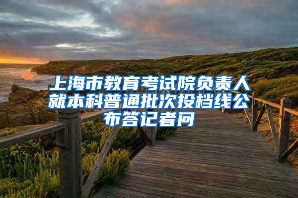 上海市教育考试院负责人就本科普通批次投档线公布答记者问