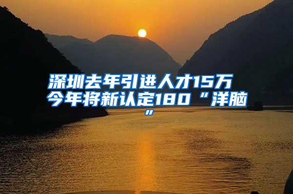 深圳去年引进人才15万 今年将新认定180“洋脑”