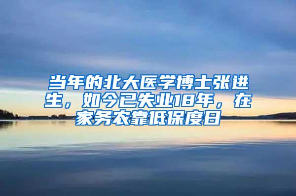 当年的北大医学博士张进生，如今已失业18年，在家务农靠低保度日