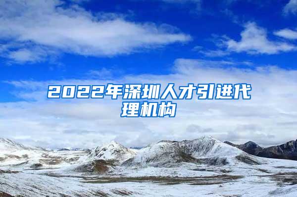 2022年深圳人才引进代理机构