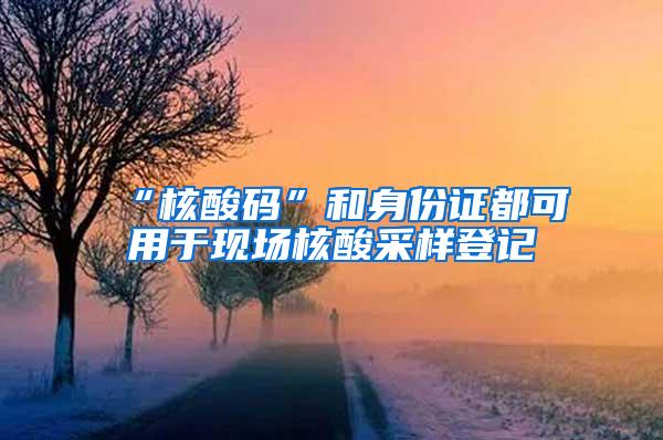 “核酸码”和身份证都可用于现场核酸采样登记