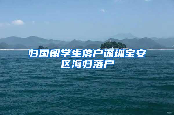 归国留学生落户深圳宝安区海归落户