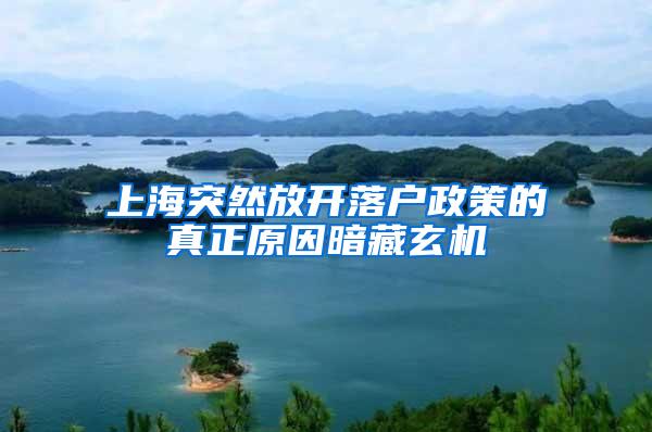 上海突然放开落户政策的真正原因暗藏玄机